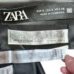 ZARA Ankle Faux Leather Pants High Rise Black Size Small Photo 9