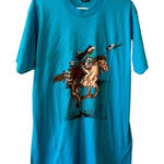VTG Y2K 90s SCREEN STARS BEST MADE IN USA ‎ INDIAN NATIVE T SHIRT SZ Large Blue Photo 0