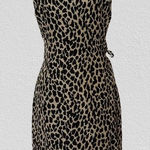 Laundry by Shelli Segal Laundry Shelli Segal tan & black silk animal print wrap halter dress Photo 0