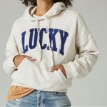 Lucky Brand Chill at Home Logo Fleece Pullover Hooded Sweatshirt Photo 0