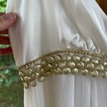 WD•NY WDNY White And Gold 100% Silk Beaded Cocktail Dress Size 8. NEW Photo 5