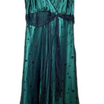 Jonathan Martin VTG Y2K  Dress emerald green silk black sheer mesh polka dot SZ 6 Photo 0