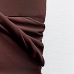 ZARA  dress fitted bodycon Brown Cutout Midi Party Wedding Coctail Photo 11