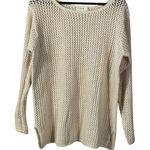 J.Crew Linen Cotton Open Knit Sweater Cream Pullover Slouchy Women's M Photo 0