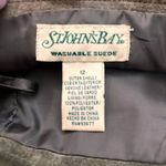 st. john's bay  Suede Maxi  Skirt Womens 12 Green Leather Lined Straight Photo 3