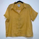 Rachel Zoe  100% Linen Polka Dot button up short sleeve top woman size LARGE Photo 0