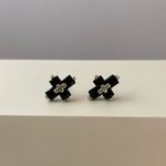 Small Cross Stud Earrings for Men Women,Cross Earrings,Unisex Earrings Black Photo 5