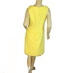 Calvin Klein LEMON YELLOW TWEED SHEATH DRESS WITH FRINGE (10) Photo 2