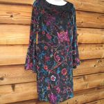 ECI NWT Black Multi Velvet Dress Photo 3