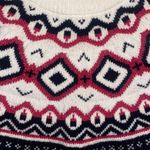 Tommy Hilfiger  wool blend Fair Isle Christmas White and Pink Patterned Sweater Photo 2