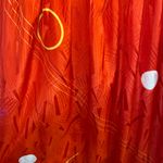 Vintage 70s 80s Red Flutter batwing Sleeve blouse geometric print party dress Size XL Photo 7