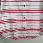 NWT Dotti 100% Cotton Pink & White Striped Longline Button Down Blouse Top Sz Lg Photo 4