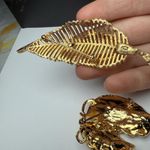 Autumn Leaf Brooch Pins Lot Of 2 Gold Tone Fall Leaves Photo 9
