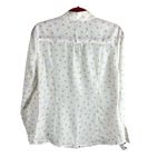 White House | Black Market White Polka Dot Button-Up Blouse Size 10 Corpcore Work Photo 1