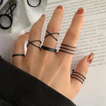 Boutique NEW Black Midi Knuckle Interchangeableā Ring Set Photo 0