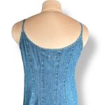 Vintage Ralph Lauren Denim Midi Dress Spaghetti Strap Flared Hem Boho Western Blue Size 12 Photo 6