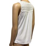 Solitaire White Eyelet Lace Sleeveless Lined Front Tank Top Womens Large Photo 3