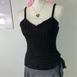 American Vintage Vintage Y2K Crochet Knit Beaded Cami‎ Top Linen Rayon Womens Medium Photo 1