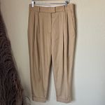 COS  tan pleated cuffed tapered trousers Photo 1
