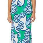 Rhode Jemima Swirl Maxi Slip Dress Green Size 8 Photo 0