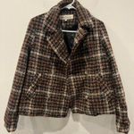 Sebby Collection Plaid Brown Blazer Jacket Size M by  Photo 0