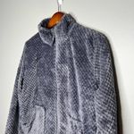 Cuddl Duds  gray pullover sherpa faux fur zip up front pockets soft size small Photo 2