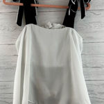 DO+BE Black and White Square Neck Crepe Top Size S Photo 0