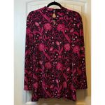 CHAPS Chaus Floral Paisley Tunic Long Sleeve Keyhole Neckline Blouse Bohemian Sz XL # Photo 2