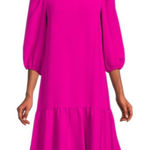 DKNY  Women’s Hot Pink Balloon Sleeve Shift Dress Skirt Bottom Blouson size 8 Photo 0