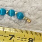 Vintage 90s Blue Satin Covered Bead Bracelet Photo 4
