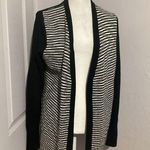 barney's new york Leroy & Perry  Wool Blend Open Front Black Striped Duster M Photo 0
