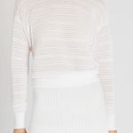 Club Monaco Club‎ Monaco White & Sheer Crew Neck Sweater XL Photo 0