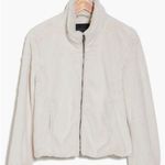 Sanctuary Cream Mock Neck Zip Front Faux Fur Coat Jacket Photo 3