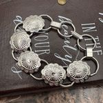 Vintage Southwestern Concho Bracelet & Earring Set Silver Tone Photo 4