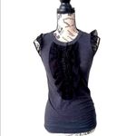 Theory  Women’s Grey Black Ruffle Tank Top Sleeveless Pullover Slim Fit Grunge S Photo 1