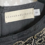 Johnny Was ‎ 4 Love And Liberty Black Silk Beaded Crochet Dress Photo 2