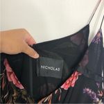 Nicholas Floral Ruffle Flutter Sleeve Black Cami silk Midi Dress Size US 6 Photo 5