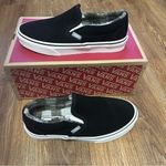 Vans off the wall black suede fur checks slip on shoes sneakers women’s 7 new Photo 7