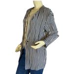 VINTAGE 1980'S DRESS SAVVY BLUE & BEIGE STRIPED BLAZER TOP (10P) Size 10 Photo 5