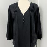 J.Crew New Point Sur Small Black Pleated Tie-Waist Top Photo 4