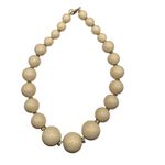 Boutique Chunky Statement Necklace Acrylic Cream Beads With Rhinestone Spacers Photo 3