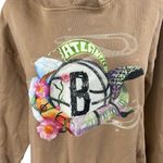 Cross Over Brown Graphic Print Long Sleeve Hoodie Hooded Sweater Sweatshirt Sz L Size L Photo 2