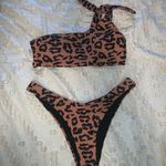 Two Piece Trendy Swimsuit Tan Photo 1