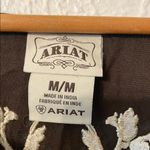 Ariat  Chocolate Blouse with Cream Embroidery Size Medium Photo 3