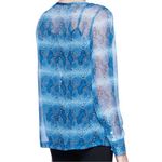 Equipment 100% Silk Blue Python Print Sheer Blouse Size Small Photo 1