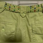 Sigrid Olsen  Green Linen Roll Tab Cropped Pants Photo 1