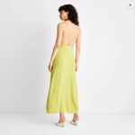 Lime Green Spaghetti Strap Cutout Maxi Slip Dress with Pockets Size 12 NWT Y2K Photo 1