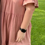 Oddi Dusty Rose Tiered Dress with Ruffle Sleeves Photo 0