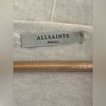 ALLSAINTS Drina Ribbed Asymmetrical Zipper Shoulder Merino Wool Cardigan. Photo 10