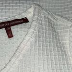 COMPTOIR DES COTONNIERS WHITE TEXTURED SHORT SLEEVE DRESS FAUX POCKETS SIZE 38 Photo 8